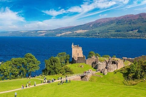 Urquhart Castle beside Loch Ness in Scotland