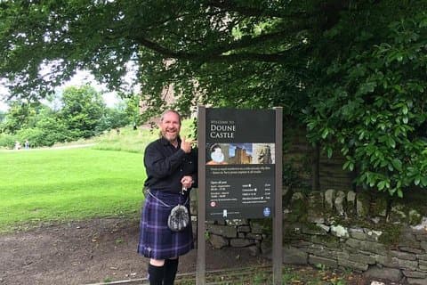 Steve at Doune Castle