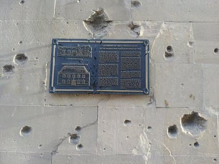 Memorial plaque on the old Labour Exchange building