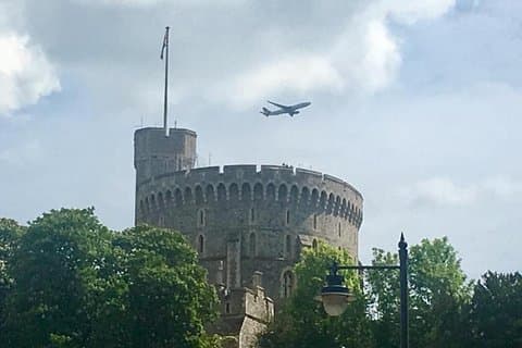 Plane Going Over Windsor Castle
