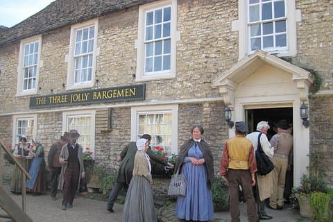Movie making at Lacock National Trust village. So much drama - Harry Potter, Pride and Prejudice and the Downton Abbey Film!