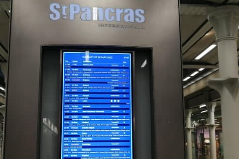 Departures at St Pancras Eurostar