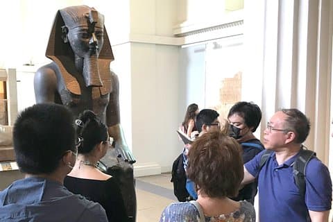 Looking at one of the numerous statues of the famous Pharaoh Amenhotep III, grandfather of Tutankhamun. Moses may have been very familiar with this pharaoh, but Egyptologists are divided.