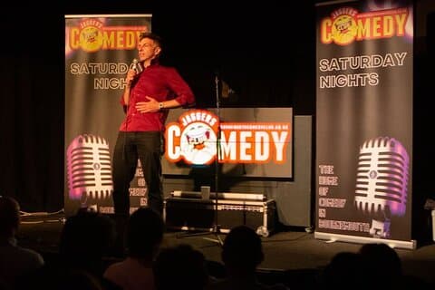 A fresh line-up of comedians performs every week — no two Saturdays are the sam