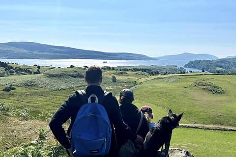 Looking down the Sound of Mull from the hill at The Fauld