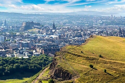 Commanding views over the city of Edinburgh