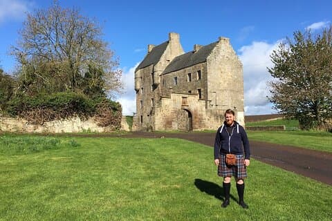 Josh at Midhope Castle, Lallybroch