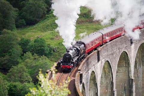 Witness the iconic Hogwarts Express steam across the Glenfinnan Viaduct, a must-see for any Harry Potter fan.
