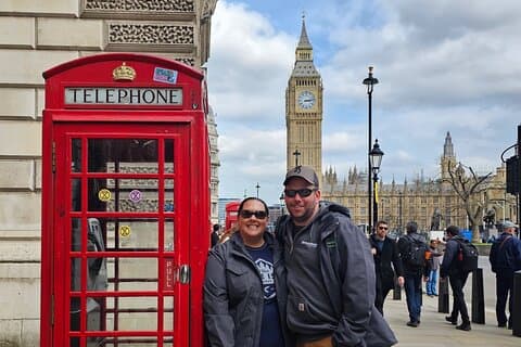 Picture perfect views of Big Ben and the famous red telephone boxes.