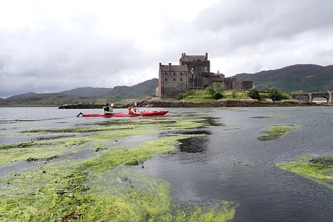 Kayaking at Eilean Donan Castle
