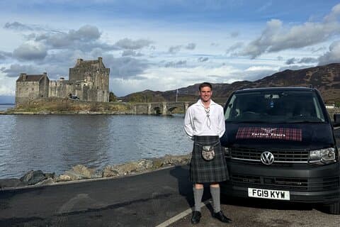 Guide Jamie, at the picturesque Eilean Donan Castle