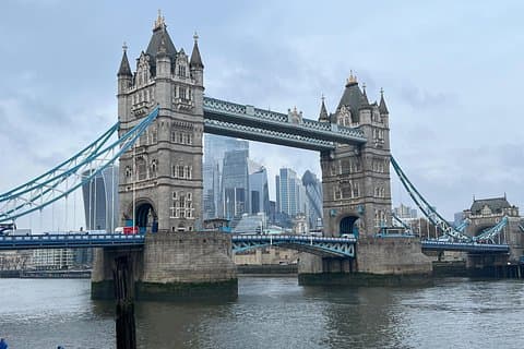 Tower Bridge and the city skyscrapers