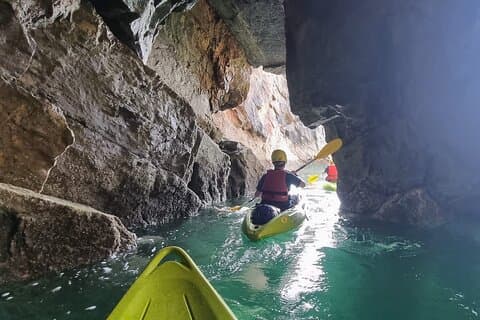 Exploring the secret caves of St Catherine's Island