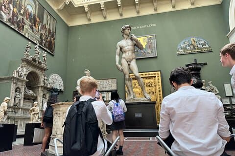 Kids during our tour of the Victoria and Albert Museum