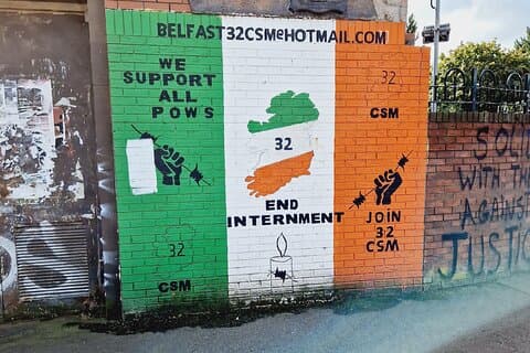 Mural to the Republican 32 County Sovereignty Movement on the Falls Road.