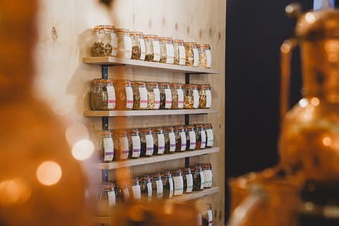 Create your own unique gin recipe from our selection of over 50 botanicals