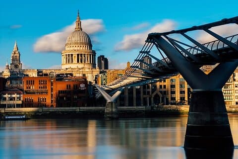 St Pauls Cathedral, Millennium Bridge, Thames View from the Royal Boat