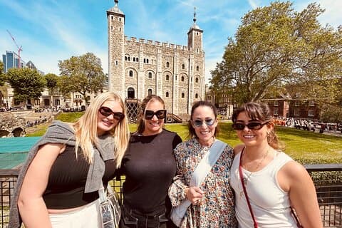 In front of London's most famous fortress