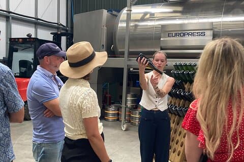 Winery tour discovering the secrets of English winemaking