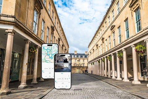 Bath Bridgerton walking tour of filming location with Mobile App