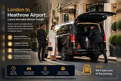 London to Heathrow Airport: Luxury Mercedes Minivan Transfer