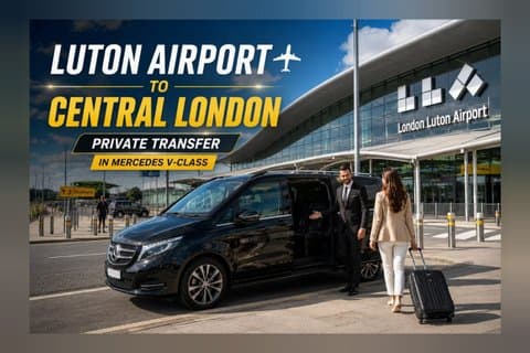 Luton Airport to Central London Private Transfer in Mercedes Van
