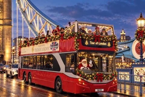 London Christmas Lights Open-Top Bus Tour with Santa