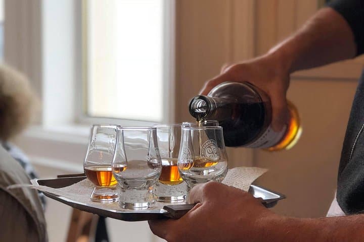 A breakfast dram at Bowmore House