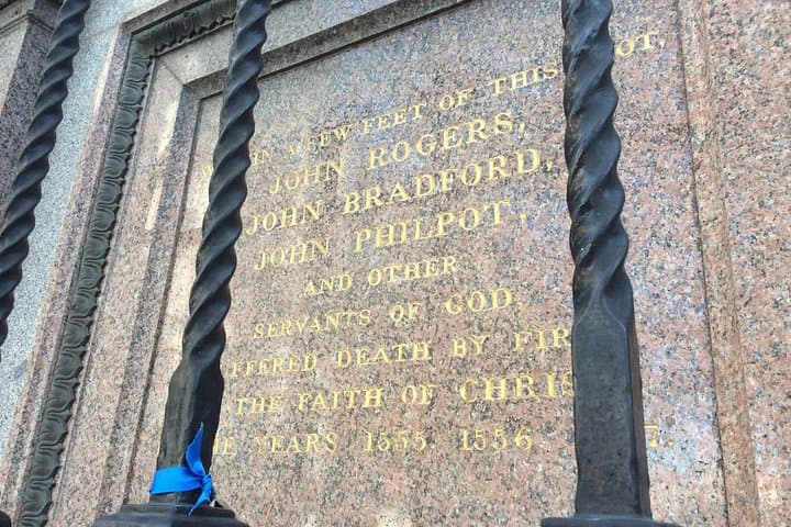 Visit the spot where men of faith were burnt to death at the stake.