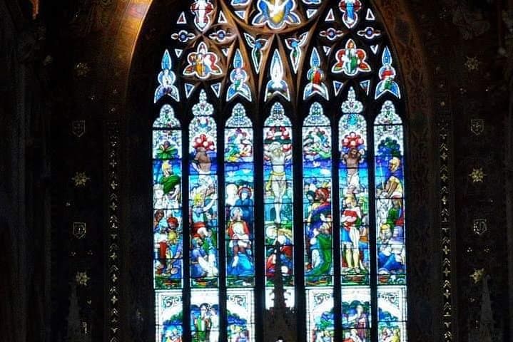 Stained Glass in detailed Celtic tradition