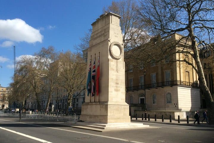 The Cenotaph just outside Downing Street and the old War Office