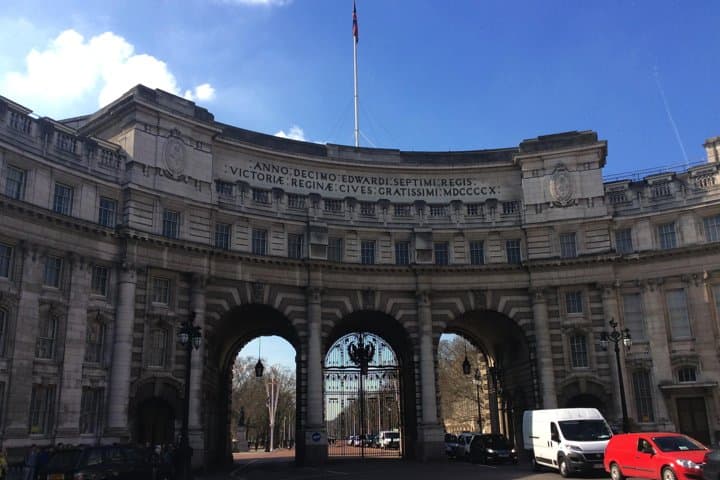 Admiralty Arch, where WW1 was declared and where Churchill worked in WW1
