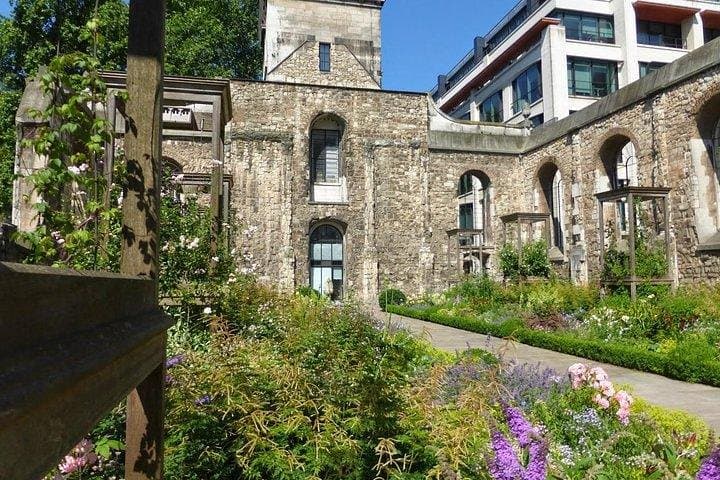 A church destroyed in The Blitz and left as a memorial garden.