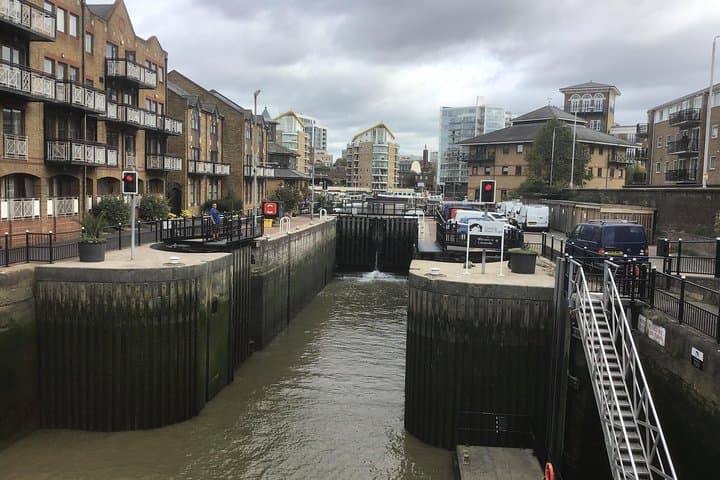 Old entrance way to some docks that is now a marina