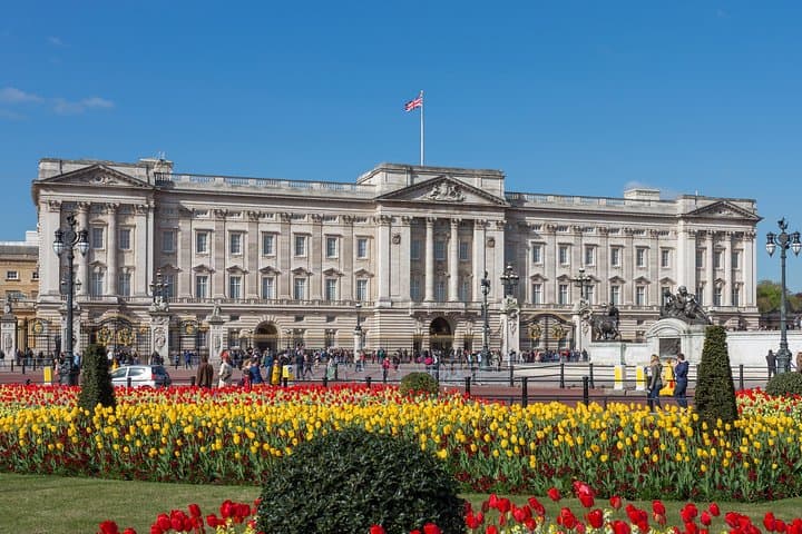 Buckingham Palace from the flowers