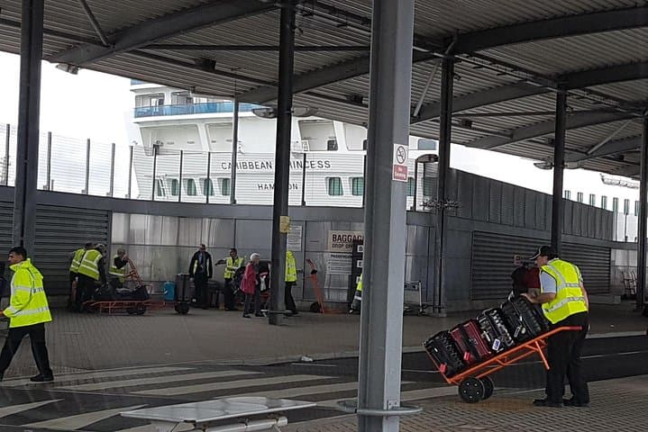 Ocean Cruise Terminal Porters With Luggage