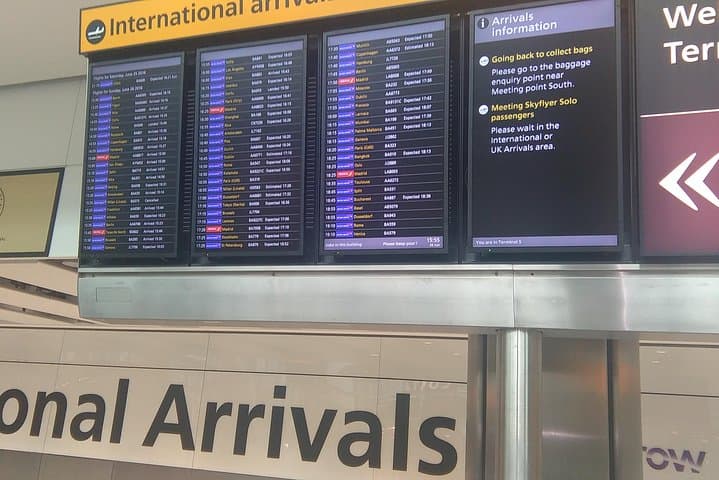 Heathrow Terminal 5 Arrivals All flights are monitered