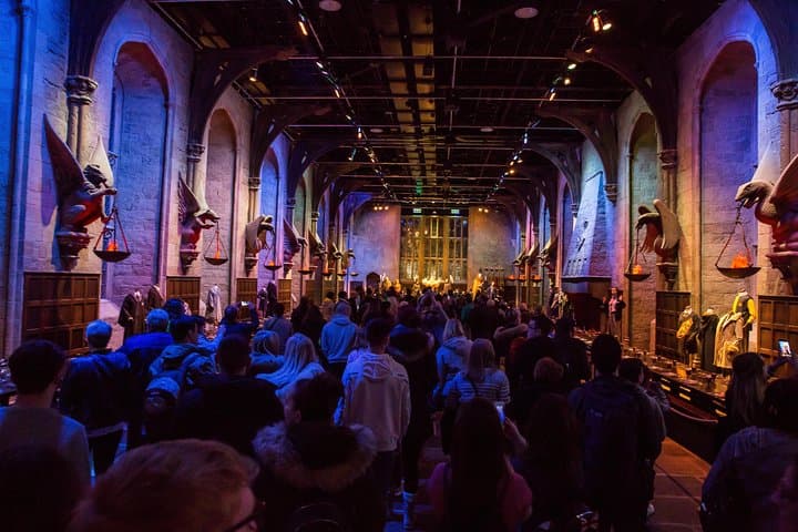 Visitors in the Great Hall at Warner Bros. Studio Tour London.