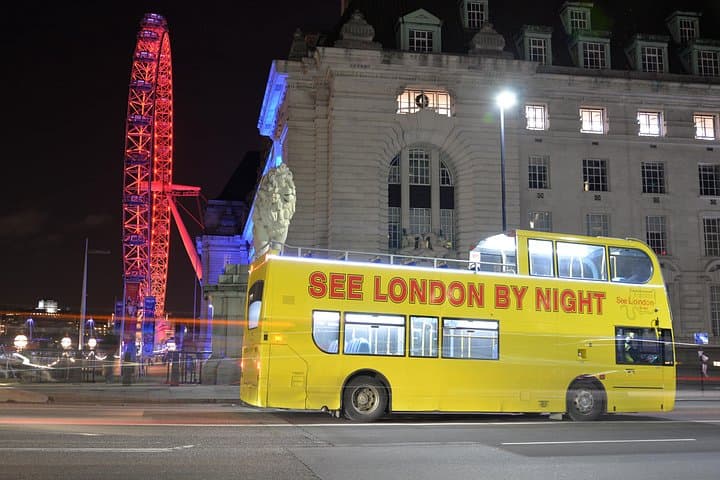 Night Bus near London Eye