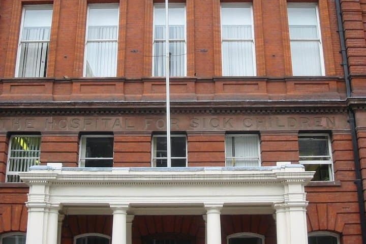 All that remains of the 19th century building for the Hospital for Sick Children in Great Ormond Street