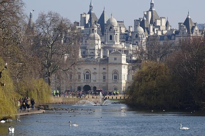 Horse Guards Parade from the bridge in St James' Park