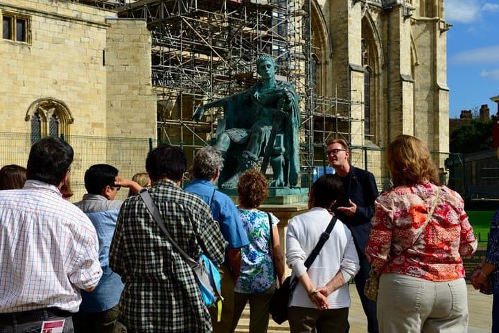 Visitors meet the emperor Constantine on the site where he was crowned