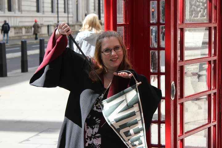 Wands, robes and house flags at the ready for our Harry Potter Walking Tour of London