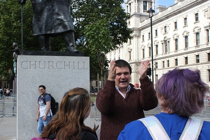 One of our amazing guides discussing Sir Winston.