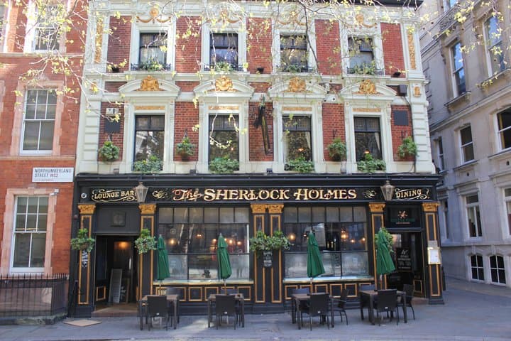 The Sherlock Holmes Pub. Please let us know in advance if you would like to stop here for a quick drink as opening times vary.