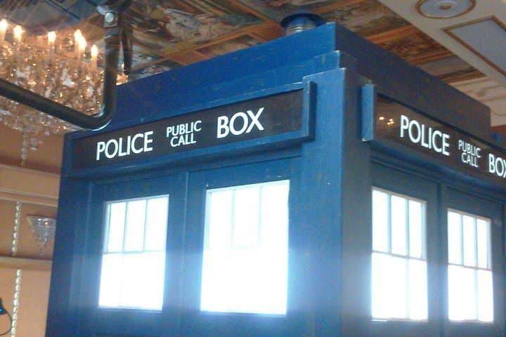 A behind the scene photograph of one of our guides filming with the Doctor Who crew.