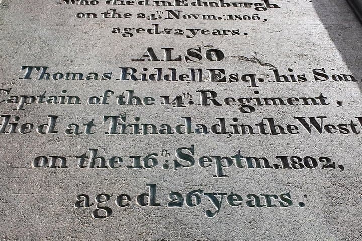 The grave of "Thomas Riddell" which is said to have inspired a certain "Tom Riddle" from the Harry Potter books.