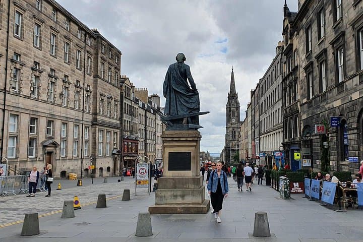 Walking down the Royal Mile.