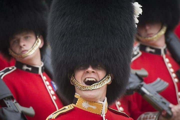 The Welsh Guards on parade...how do we know they are the Welsh Guards?? Join our tour tour to find out!