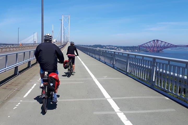 Cycling across the Forth Road Bridge